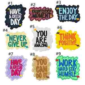 Patchs brodés à repasser avec citations positives et phrases « Have a Great Day » - Product Image 2