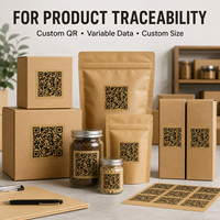Autocollants en papier kraft avec code QR, logo personnalisé, finition mate, écologiques, autocollants adhésifs pour emballage, vente en gros