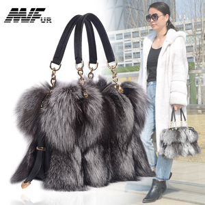 Borsa di lusso MWFur pelliccia di volpe argentata con borsa da donna monospalla da donna in pelliccia di volpe - Product Image 3