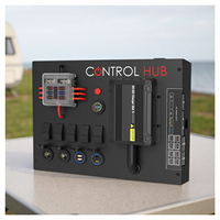 Caja de Control de Distribución de Energía de 12V 25A y 6 Vías con Cargador USB-C QC3.0 DC-DC para Autocaravanas 4x4 y Campismo