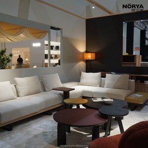 Divano Moderno NORYA in Tessuto con Struttura in Legno Massello e Base in Metallo Nero, <span class=keywords><strong>Arredamento</strong></span> <span class=keywords><strong>Contemporaneo</strong></span> per <span class=keywords><strong>Soggiorno</strong></span> - Product Image 1