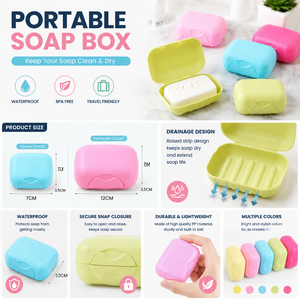 Boîte à Savon Carrée Portable en PP, Étui de Voyage Scellé pour Savon, Idéal pour la <span class=keywords><strong>Douche</strong></span> et la Salle de Bain à Domicile - Product Image 6