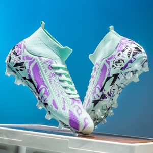 Zapatos de fútbol de caña alta para hombre, para entrenamiento deportivo, con tacos largos, para exteriores, botas de fútbol para estudiantes, para interiores. - Product Image 1