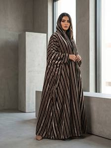 <span class=keywords><strong>Tissu</strong></span> en velours rayé extensible dans les quatre sens, bicolore, avec Lurex métallique, en polyester et élasthanne, <span class=keywords><strong>pour</strong></span> robes et abayas - Product Image 6