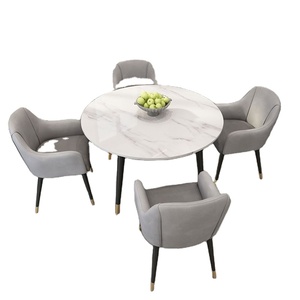 Nordi-mesa de comedor y sillas de mármol redondo, mesa giratoria moderna para el hogar, mesa de cocina redonda sencilla - Product Image 1