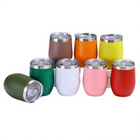 Gobelet Swig Classic Eggshell 12 oz à double paroi en acier inoxydable 304, verre à vin rouge isolé sous vide, forme en U, grande capacité, portable