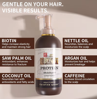 Kit de réparation capillaire professionnel brésilien à base de protéines, avec bloqueurs de DHT, biotine et huile de palmier nain, pour cheveux clairsemés
