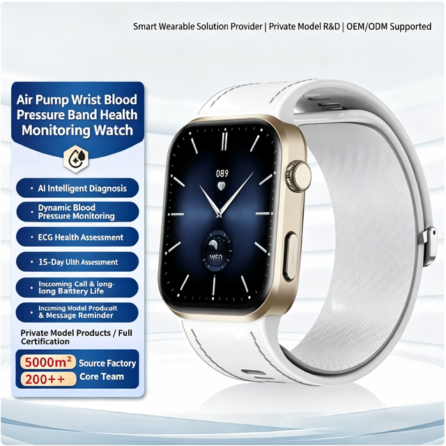 2026 Pump Blood Pressure Smart Watch Fall Alarm 24H AI Health High Precision Tracker OEM Wristwatch Elderly Home Care AMOLED 5