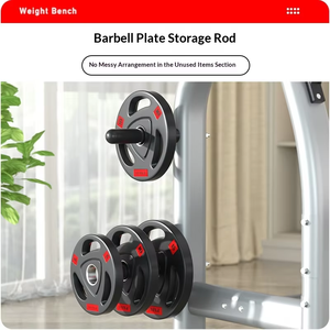 Panca Regolabile Commerciale <span class=keywords><strong>per</strong></span> Sollevamento Pesi con Rack e Set Completo di Bilancieri in Acciaio - Product Image 5