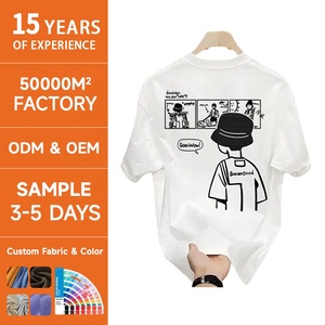 T-shirt da uomo casual personalizzata in jersey di cotone 100% pesante, con <span class=keywords><strong>stampa</strong></span> serigrafica di <span class=keywords><strong>tipografia</strong></span> anime drago, vestibilità regolare - Product Image 1