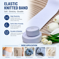 Cintas de unión duraderas de color blanco roto con logotipo personalizado para cinturillas de ropa interior de sarga, certificadas por ASTM, directamente de fábrica, resistentes al desgaste.