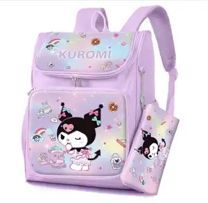 XUX Fashion Cartoon Kuromi Melody Nylon Backpack Girl Lovely Cinnamoroll Student Bag Big Capacity With Pencil Bag
