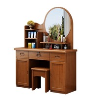 Table de toilette moderne minimaliste en bois massif de style vintage, multifonctionnelle pour chambre et salon, avec armoire de rangement