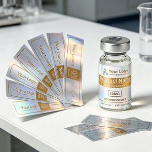 Etiqueta Adhesiva <span class=keywords><strong>de</strong></span> Vinilo Personalizada para Frascos <span class=keywords><strong>de</strong></span> Vidrio <span class=keywords><strong>de</strong></span> 3ml, 5ml y 10ml, Resistente al Agua, para Péptidos - Product Image 1