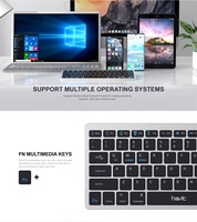 Havit HV-KB220BT Schlanke Flache Desktop-Tastatur, BT, 78 Tasten, Wiederaufladbar, Tragbar, Kabellose Tastatur für Tablet und Laptop