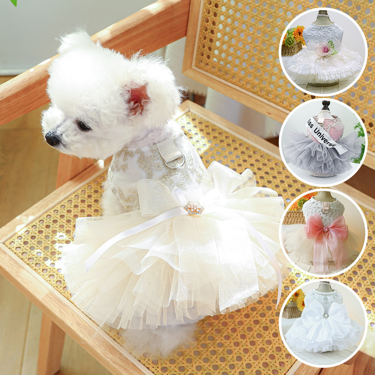 strapless open back dress Puppy Party 3/4 Sleeve Pocket Twirl Dress main image 1
