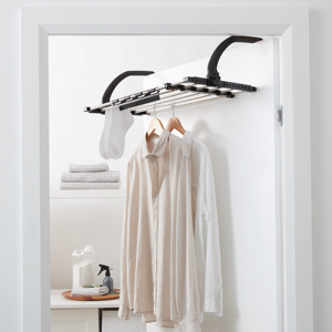 Séchoir à <span class=keywords><strong>linge</strong></span> télescopique sur fenêtre sans perçage, personnalisé en usine - <span class=keywords><strong>Barre</strong></span> de séchage réglable, gain de place pour petites maisons - Product Image 1