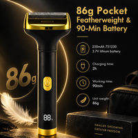 Tondeuse à barbe PRITECH 4 en 1 pour hommes, rasoir électrique à grille, tondeuse à poils de nez, 6500 tr/min, écran LED, type C, légère, 86 g
