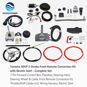 Kit de conversion de moteurs hors-bord Yamaha en commande à distance avec câbles de direction, boîtier de commande et composants de démarrage électrique - Product Image 4