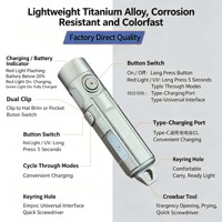 Lampe torche en alliage de titane avec lumière tricolore, portable pour l'extérieur, petite lampe torche porte-clés, lumière de détection personnalisable