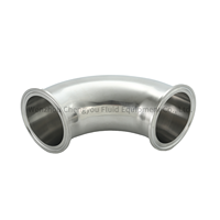 Codo Tri Clamp Estándar ISO DIN 3A, Codo de Acero Inoxidable 304/316L Personalizado de 90 Grados °   Abrazadera de Sujeción/Punta de Soldadura para Alimentos Higiénicos