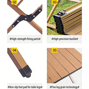 <span class=keywords><strong>Mesa</strong></span> de Comedor Portátil de Hierro para Acampar, Muebles de Exterior Ligeros, Plegables, Impermeables, Apilables, Resistentes a la Intemperie, para 4-6 Personas - Product Image 6