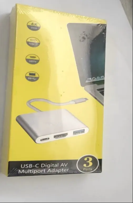 Adattatore Hub 3 in 1 da tipo C a 4K HD HDTV USB C 3.0 per MacBook