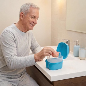 Boîte de rangement pour prothèses dentaires et appareils orthodontiques, avec panier de nettoyage et couvercle étanche - Product Image 6