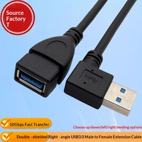 Cable de Extensión USB 3.0 Macho a Hembra en Forma de Codo, Conductor de Cobre, Revestimiento de PVC para Transferencia de Datos de Alta Velocidad de 5 Gbps, Unidad Flash