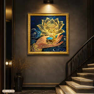 Arte Mural de Lujo Hecho a Mano en Vietnam con Lámina de Oro, Pintura Decorativa de Paisaje de Palacio Personalizada OEM ODM, Proveedor de Fábrica - Product Image 6