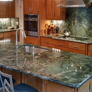 Apple Green Granite Countertop Polished <b>Stone</b> Slab Durable Modern Kitchen Island Bathroom Vanity Hotel Interior - Product Image 1