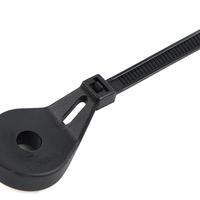 Bridas de nailon 66 ecológicas con cierre automático, sujeciones de cable de nailon con orificio para tornillo, sujetacables de plástico para coche