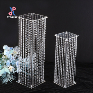 Support de fleur en cristal acrylique carré décoratif de mariage de Style européen de promesse pour le décor de Table minimaliste et le guide d'allée de piste - Product Image 1