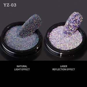 Nouvelles perles rondes miniatures 3D <span class=keywords><strong>effet</strong></span> sirène magique, caviar pour ongles réfléchissant avec <span class=keywords><strong>effet</strong></span> <span class=keywords><strong>bulle</strong></span> laser, en cristal de verre et strass - Product Image 4