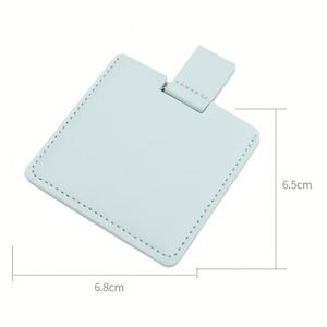 Cute Square Stainless Steel Pocket Pu Leather Case Mini Makeup Mirror Portable Beauty Cosmetic Mirrors Welcome <b>Gift</b> Women - Product Image 6