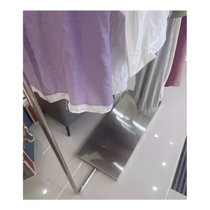 Luxo Custom Silver Gold Stainless Steel Shop Stand Rack Fashion Retail Design Store Display Rack para Vestuário - Product Image 5