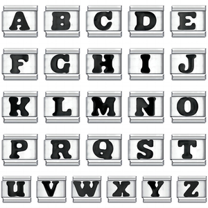 Pendentif breloque classique en acier inoxydable DIY unisexe avec lettres gravées de A à Z, accessoires pour bracelet - Product Image 4