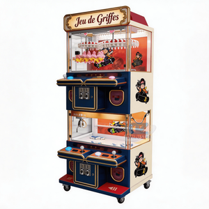 Mini-machine à grue pour 4 joueurs avec accepteur <span class=keywords><strong>de</strong></span> pièces et lecteur <span class=keywords><strong>de</strong></span> <span class=keywords><strong>cartes</strong></span>, jeu d'arcade personnalisé, son réaliste, lumières clignotantes, version anglaise - Product Image 1