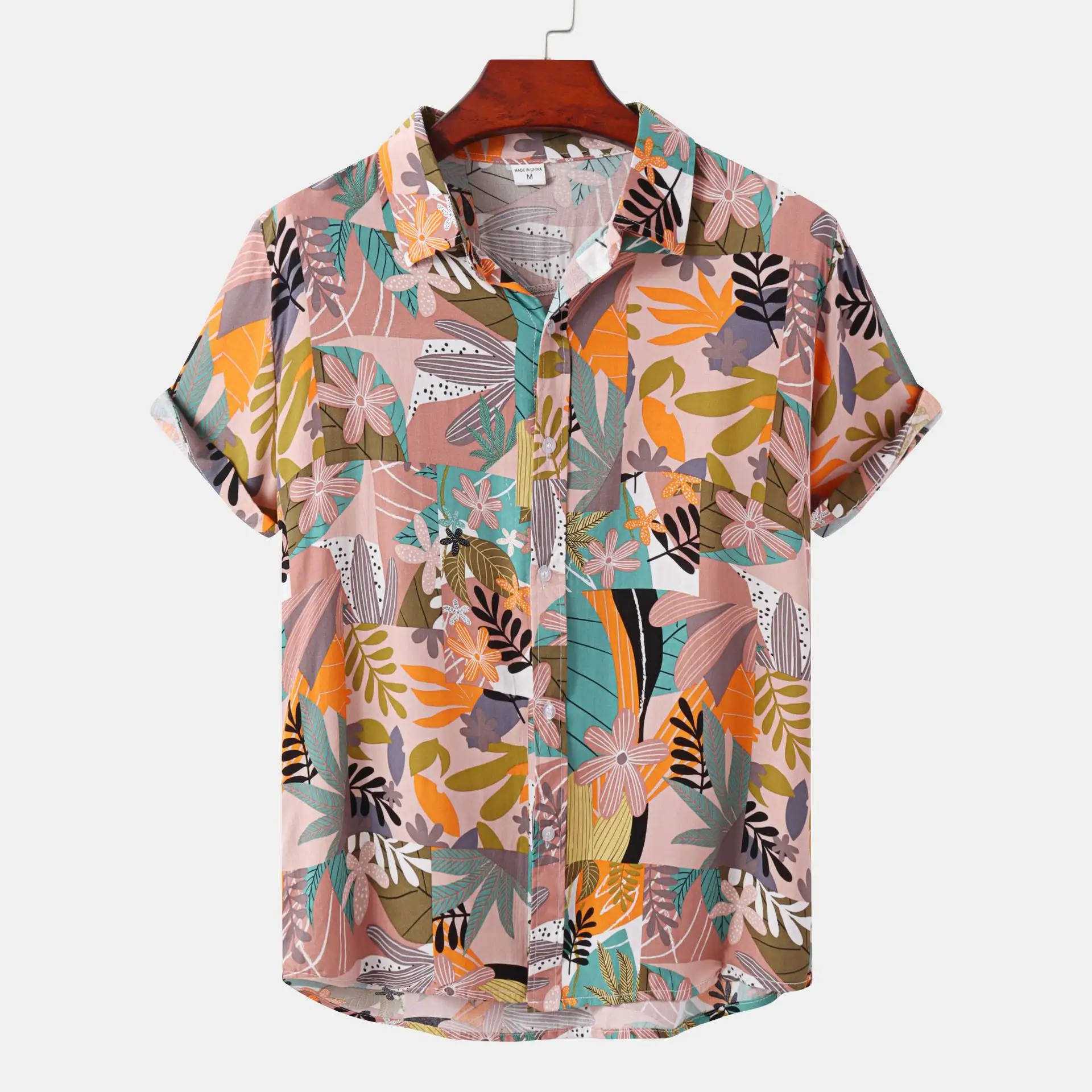 2023 New Design custom digital printed summer Spandex/Polyester buttons up beach holiday hawaiian Cuban Collar Shirts for Men