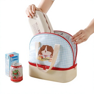 Sac à déjeuner isotherme en nylon 10L écologique avec fermeture éclair, résistant à l'eau, durable pour le bureau et l'école, bleu à carreaux - Product Image 6