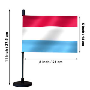 Drapeau automatique de voiture luxembourgeoise avec base magnétique et mât de drapeau flexible des pays nationaux luxembourgeois LU pour capot de voiture Bagetu - Product Image 2
