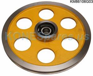 KONE asansör yedek parça KM86106G03 OL100 gerginlik kasnak | D304/306mm | OEM vali bileşeni - Product Image 6