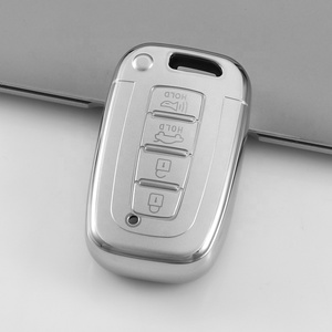 Funda de llavero de TPU de arena movediza plateada para <span class=keywords><strong>Hyundai</strong></span> Elantra Sonata Kia Forte Optima Spectra Protector accesorios de funda de llave de coche - Product Image 3