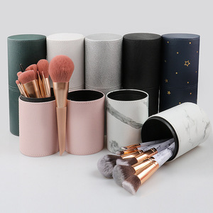 Makeup Brush Holder With Lid <b>Large</b> Capacity Cosmetic Storage Desktop Organizer <b>Plastic</b> Makeup Brush Storage <b>Box</b> - Product Image 1