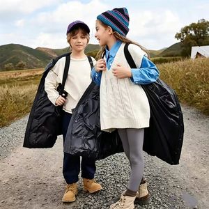 Manteau à capuche coupe-vent décontracté pour enfants - Longueur mi-longue, adapté aux garçons et aux filles, vêtement d'extérieur polyvalent et chaud - Product Image 3