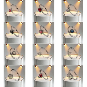 Anillo de Plata de Ley 925 con Corazón y Flor, Tallas 6, 7, 8, 9, en Rojo, Azul, Rosa y Verde, Anillos para Mujer, Joyería Fina, Regalos para Mamá - Product Image 2