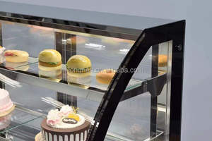 Attrezzature da forno pasticceria negozio di raffreddamento ad aria <span class=keywords><strong>porta</strong></span> di vetro 4 strati torta di <span class=keywords><strong>frutta</strong></span> Sandwich Display frigo vetrina - Product Image 4