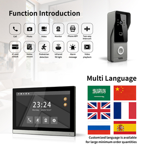 <span class=keywords><strong>Interphone</strong></span> vidéo Tuya 10 pouces 2 fils 1080P résistant à l'eau avec antenne intégrée RFID pour projet de rénovation d'appartement - Product Image 2