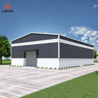 Grande structure en acier préfabriquée pour entrepôt industriel, résistante au vent, à la neige et aux tremblements de terre