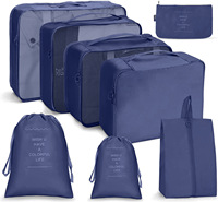 Cubes d'emballage de bagages imperméables personnalisés sacs d'organisation de voyage souples ensemble de 8 pièces pliables légers cubes d'emballage de voyage de stockage